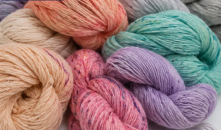 Pastel dyed specialty yarn skeins