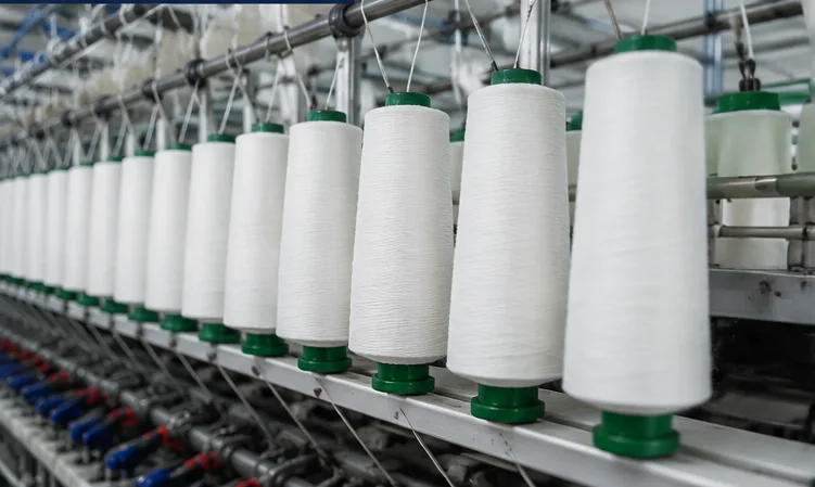 Yarn spun on a production line at a partner spinning mill in Pakistan